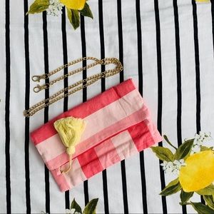 Tribe alive striped clutch/crossbody